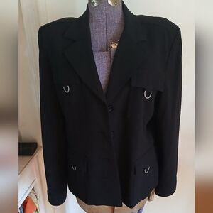 Black Blazer with Silver Accents